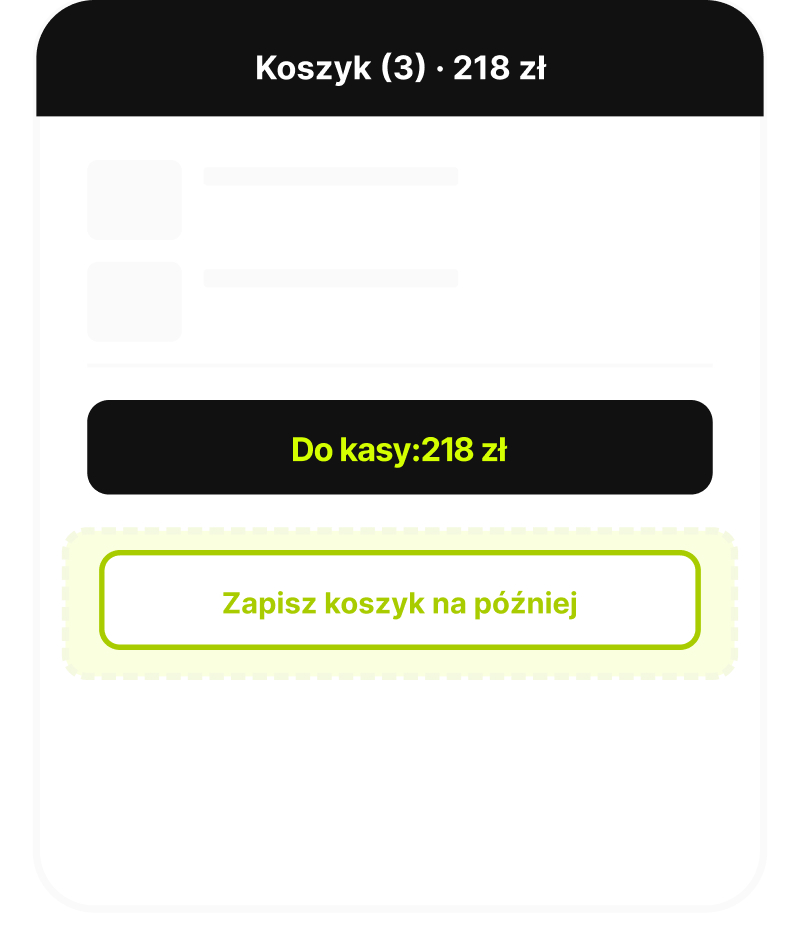 Zapisz koszyk lub wishlist