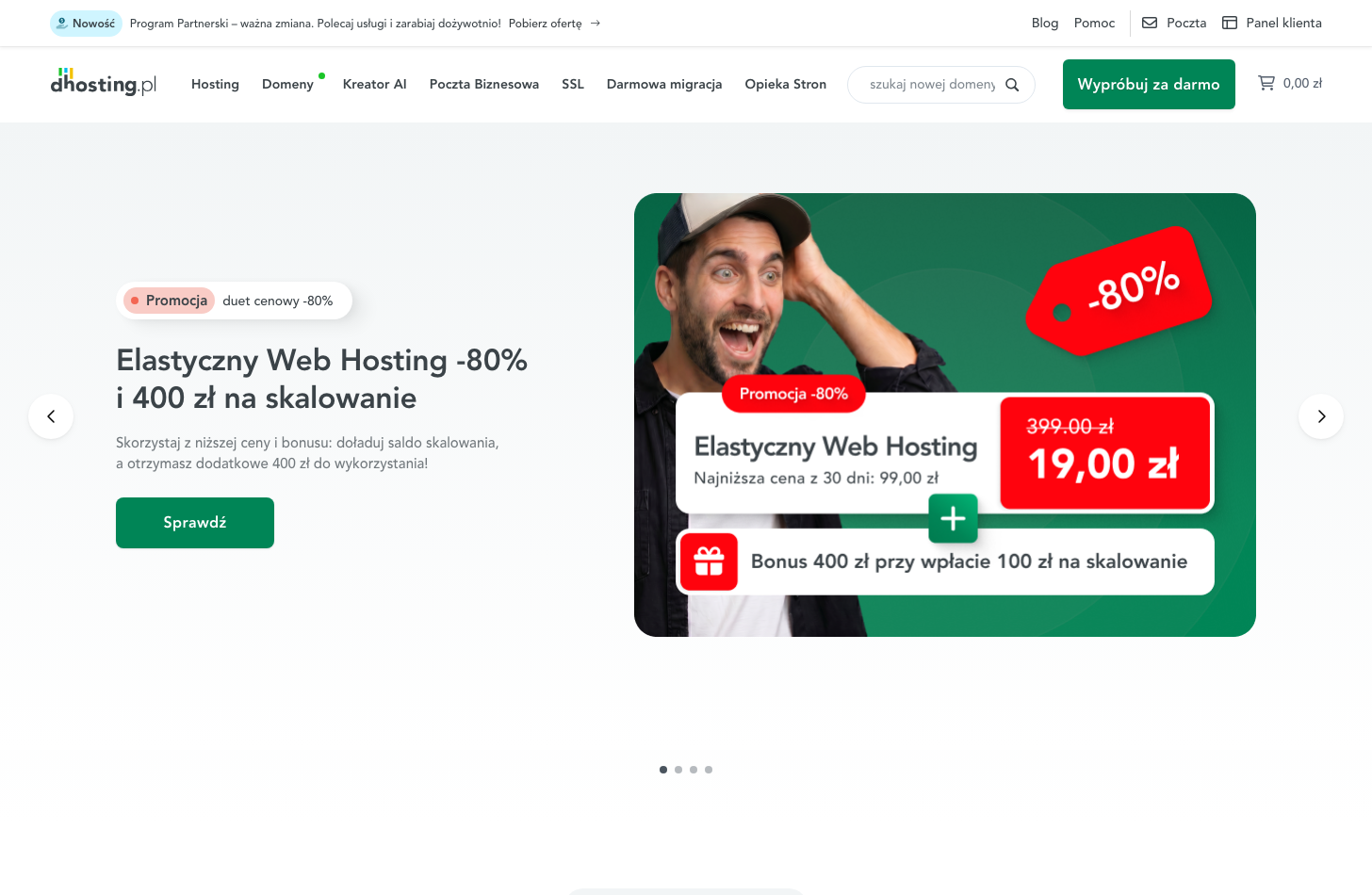 dhosting HP — stan obecny