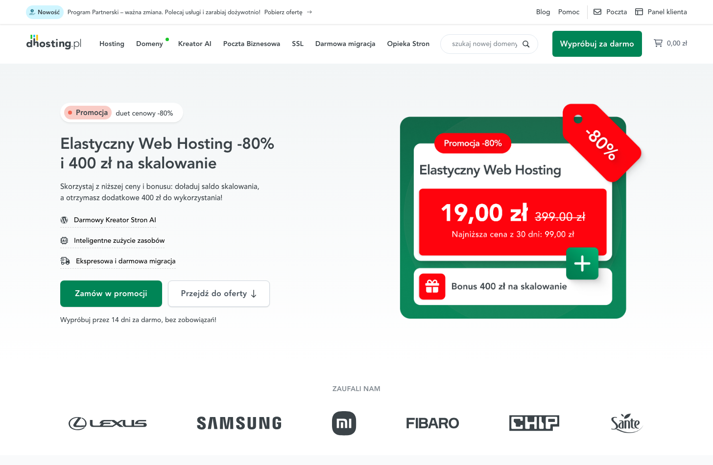 dhosting karta planu — stan obecny