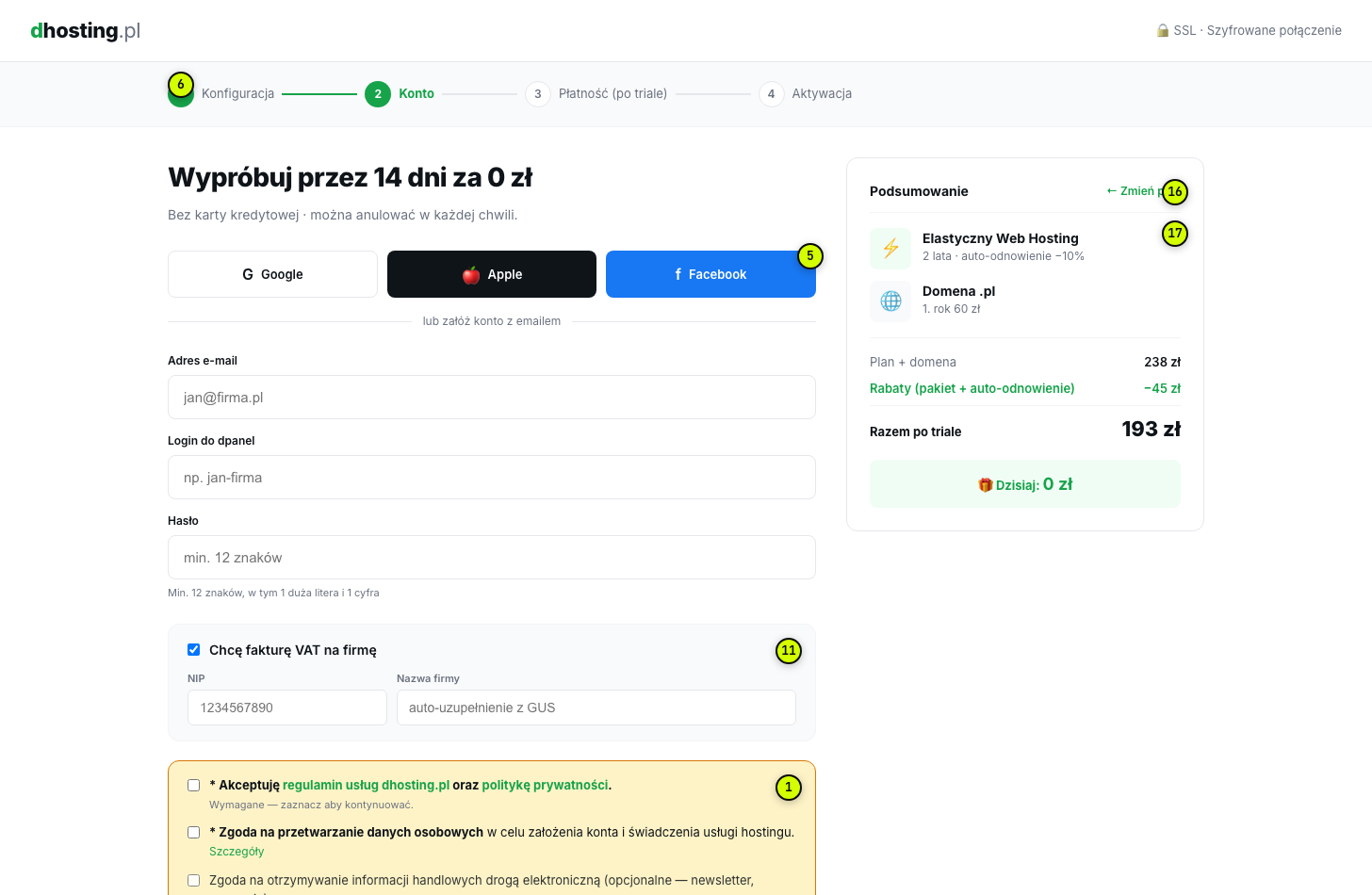 dhosting rejestracja — redesign