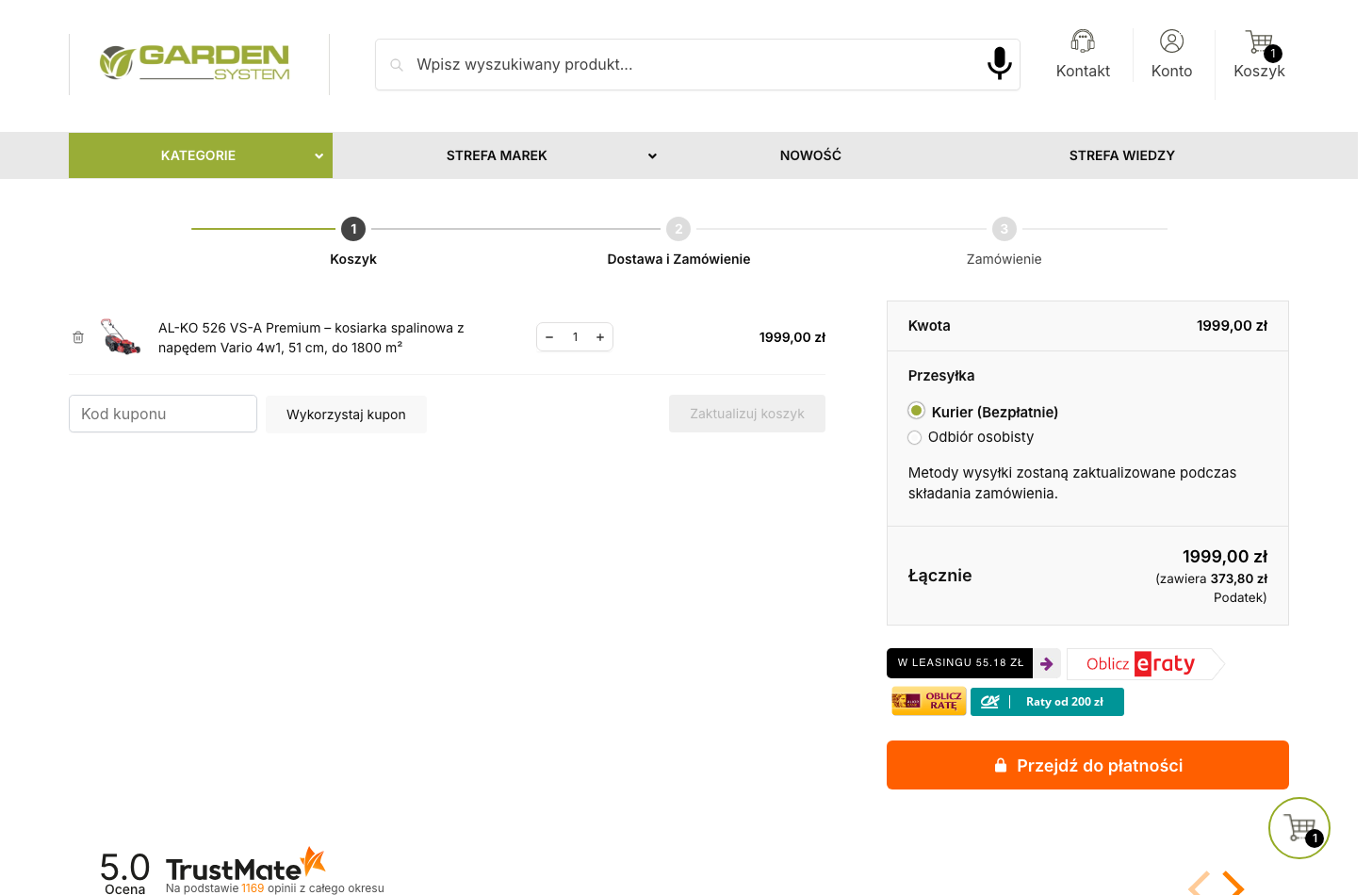 garden-system.pl koszyk — stan obecny